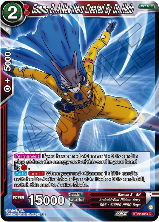 Gamma 2, A New Hero Created By Dr. Hedo - BT22-023 (Normal) Near Mint_Normal