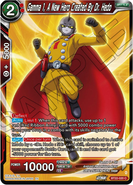 Gamma 1, A New Hero Created By Dr. Hedo - BT22-020 (Normal) Near Mint_Normal