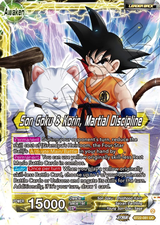 Son Goku // Son Goku & Korin, Martial Discipline - BT22-081 (Normal) Near Mint_Normal