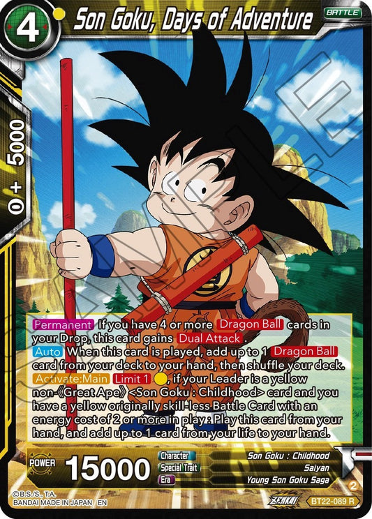 Son Goku, Days of Adventure - BT22-089 (Normal) Near Mint_Normal