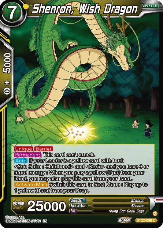 Shenron, Wish Dragon - BT22-098 (Normal) Near Mint_Normal