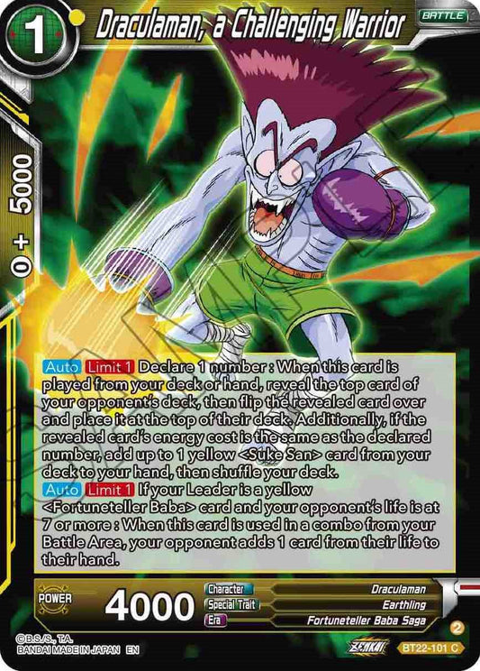 Draculaman, a Challenging Warrior - BT22-101 (Normal) Near Mint_Normal