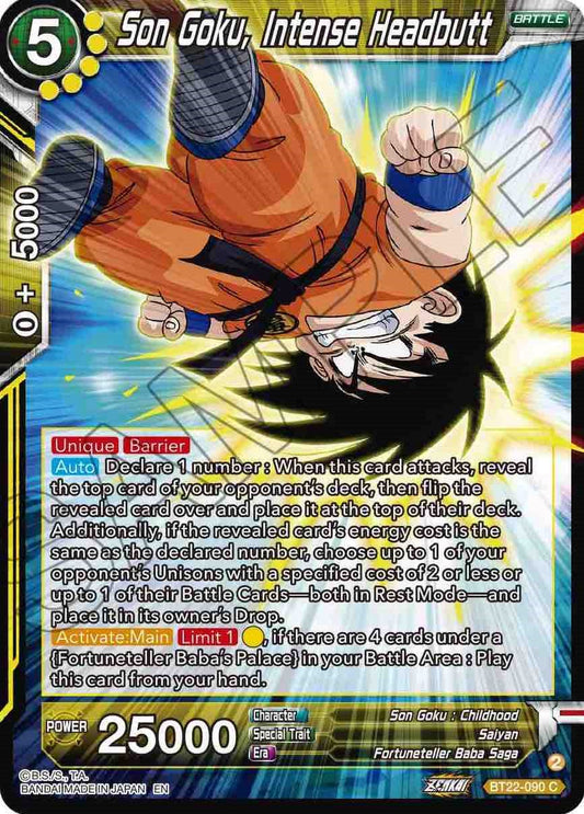 Son Goku, Intense Headbutt - BT22-090 (Normal) Near Mint_Normal