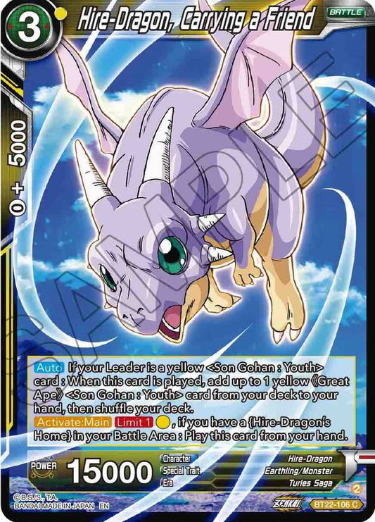 Hire-Dragon, Carrying a Friend - BT22-106 (Normal) Near Mint_Normal