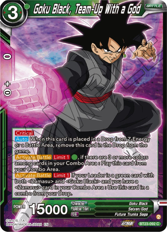 Goku Black, Team-Up With a God - BT23-092 (Foil) Near Mint_Foil