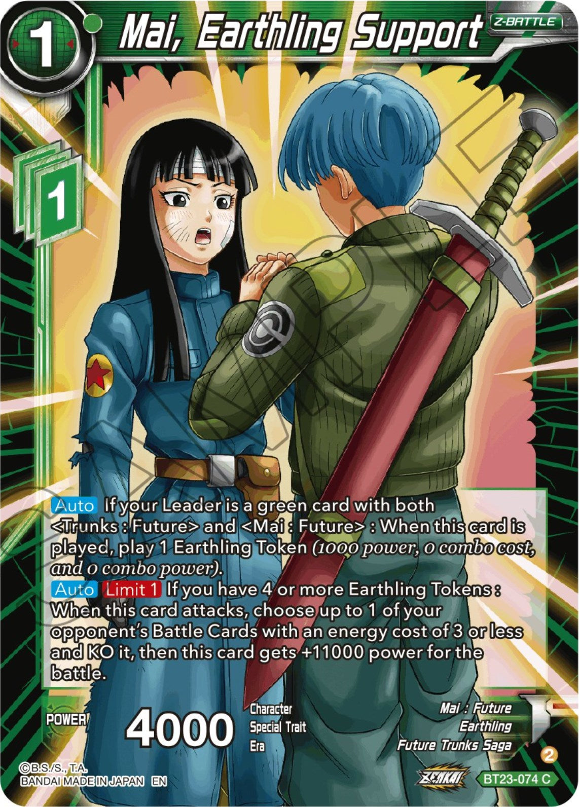 Mai, Earthling Support - BT23-074 (Foil) Near Mint_Foil