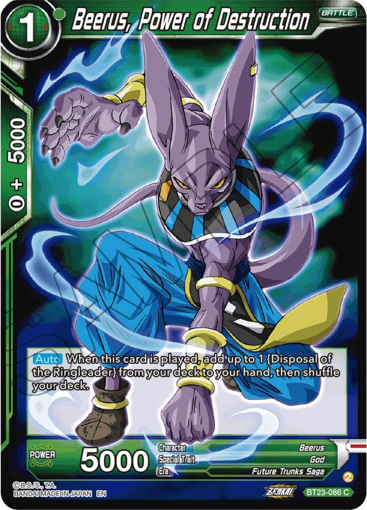 Beerus, Power of Destruction - BT23-086 (Normal) Near Mint_Normal