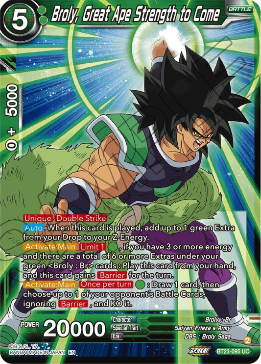 Broly, Great Ape Strength to Come - BT23-095 (Normal) Near Mint_Normal