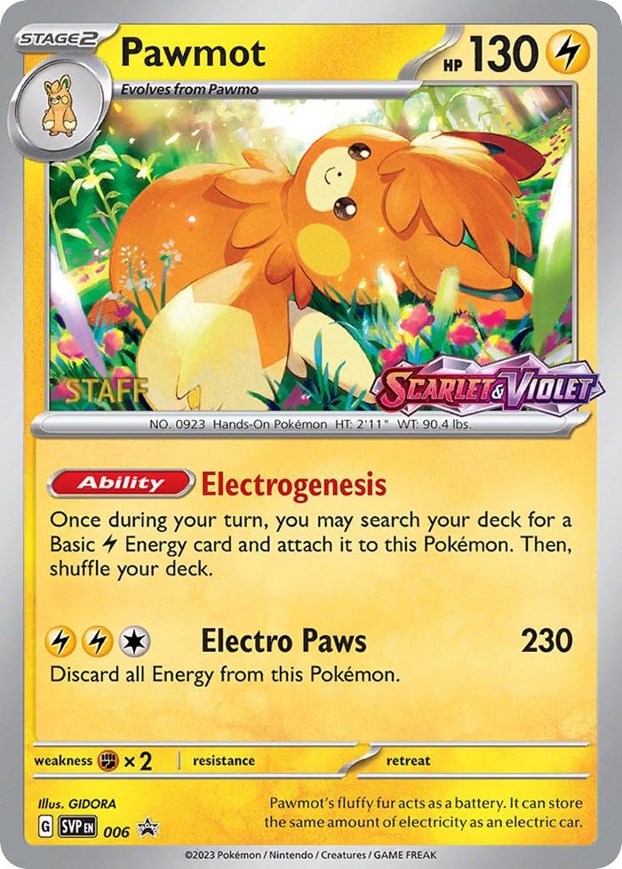 Pawmot - 006 (Prerelease) [Staff] - 6 (Holo)
