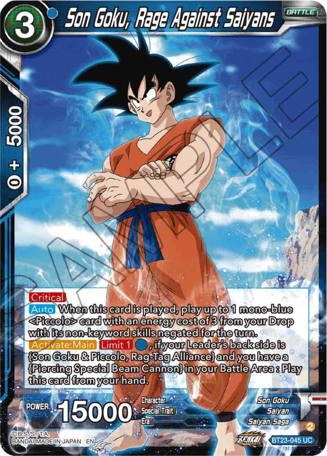 Son Goku, Rage Against Saiyans - BT23-045 (Normal) Near Mint_Normal