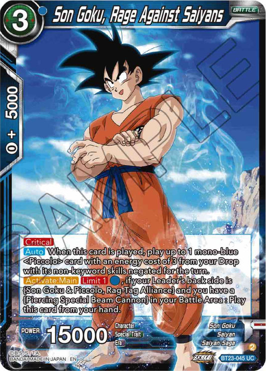 Son Goku, Rage Against Saiyans - BT23-045 (Normal) Near Mint_Normal