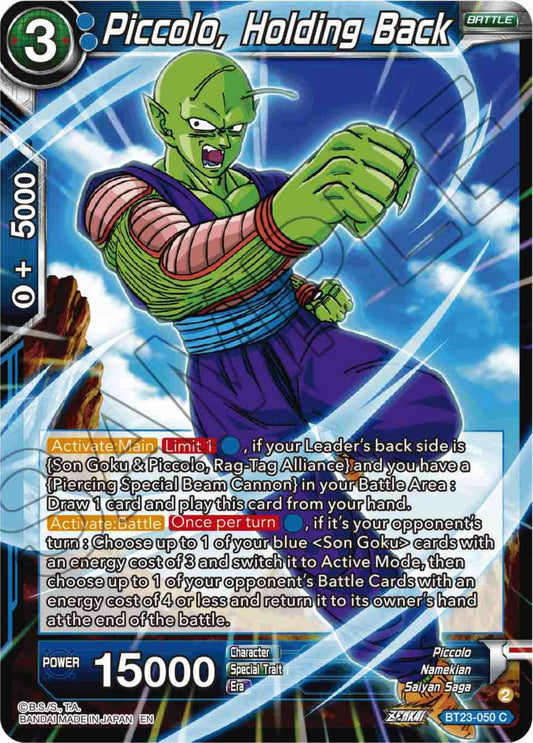 Piccolo, Holding Back - BT23-050 (Normal) Near Mint_Normal