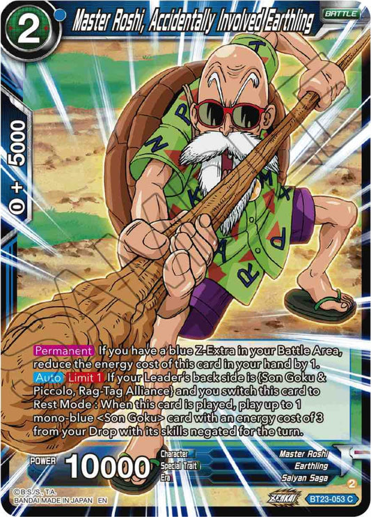 Master Roshi, Accidentally Involved Earthling - BT23-053 (Normal) Near Mint_Normal