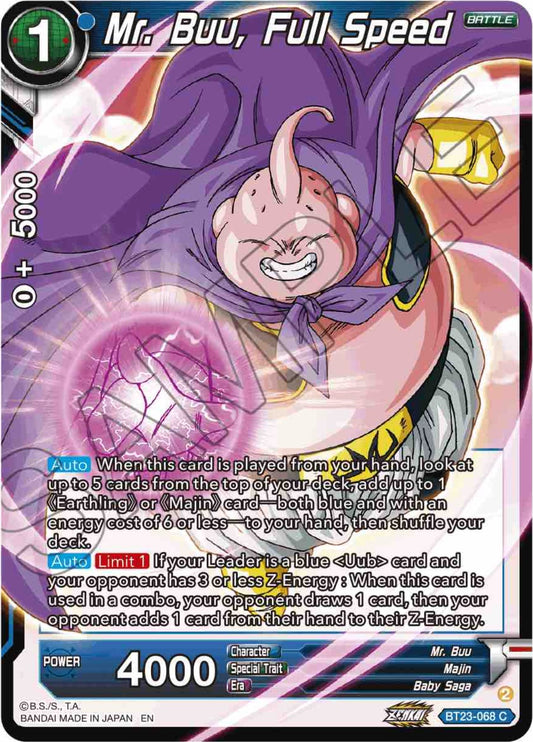 Mr. Buu, Full Speed - BT23-068 (Normal) Near Mint_Normal