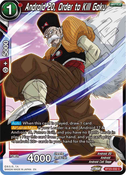 Android 20, Order to Kill Goku - BT23-032 (Normal) Near Mint_Normal