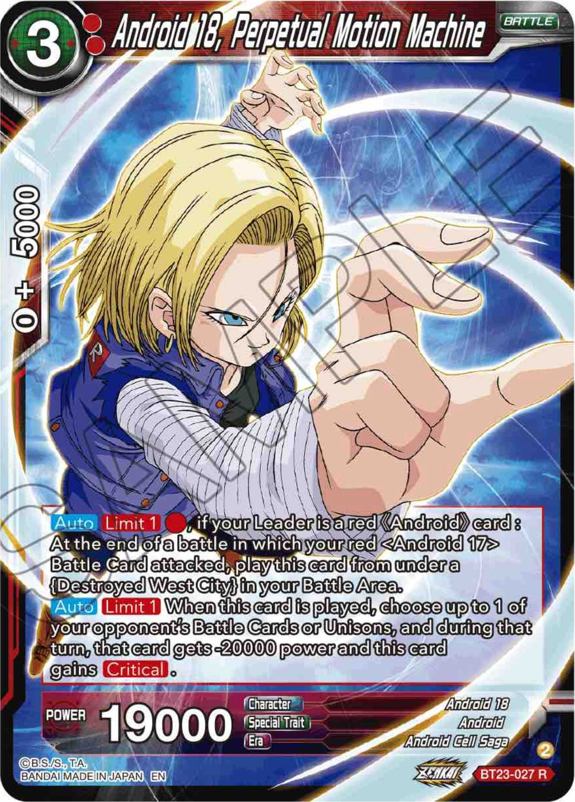 Android 18, Perpetual Motion Machine - BT23-027 (Normal) Near Mint_Normal