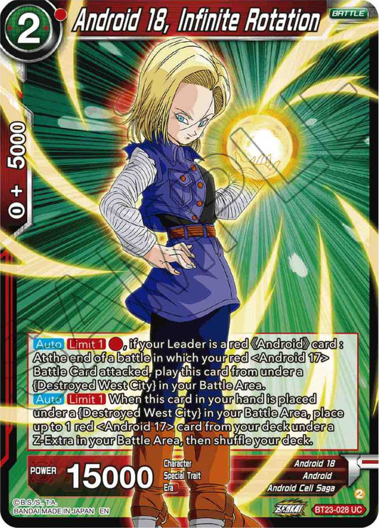 Android 18, Infinite Rotation - BT23-028 (Normal) Near Mint_Normal