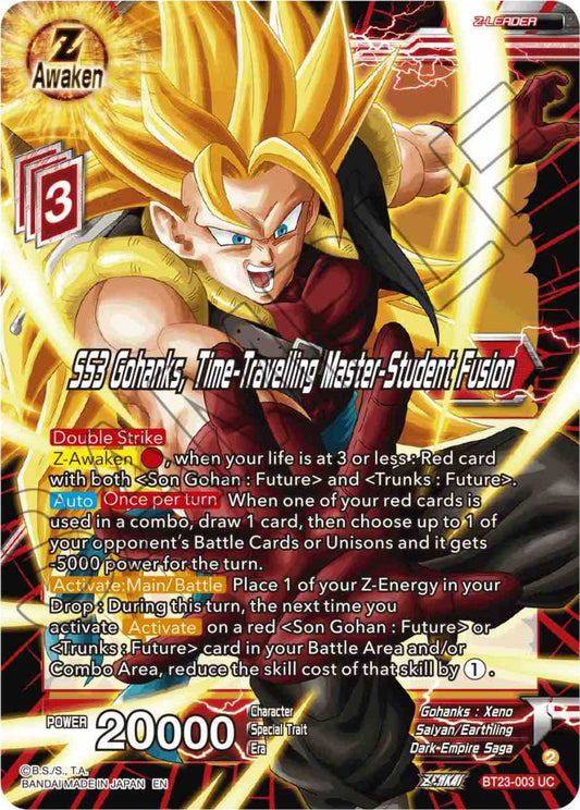 SS3 Gohanks, Time-Traveling Master-Student Fusion - BT23-003 (Normal) Near Mint_Normal