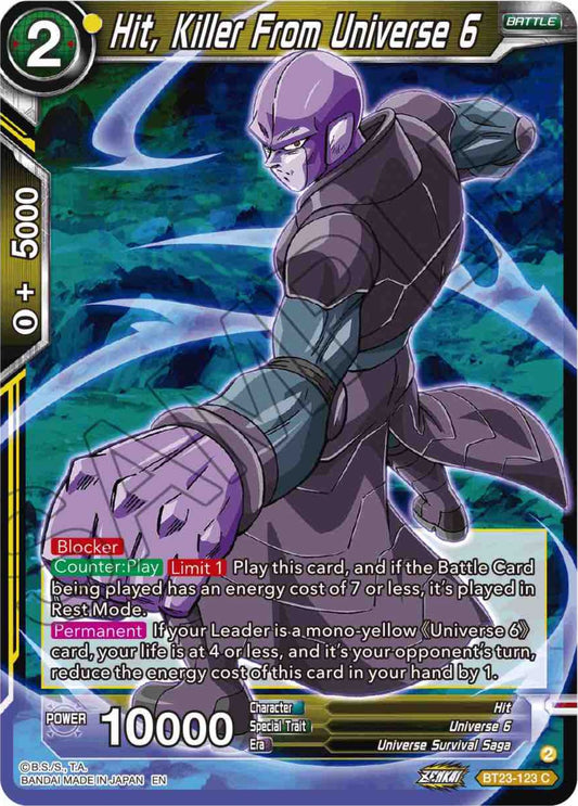 Hit, Killer From Universe 6 - BT23-123 (Foil) Near Mint_Foil