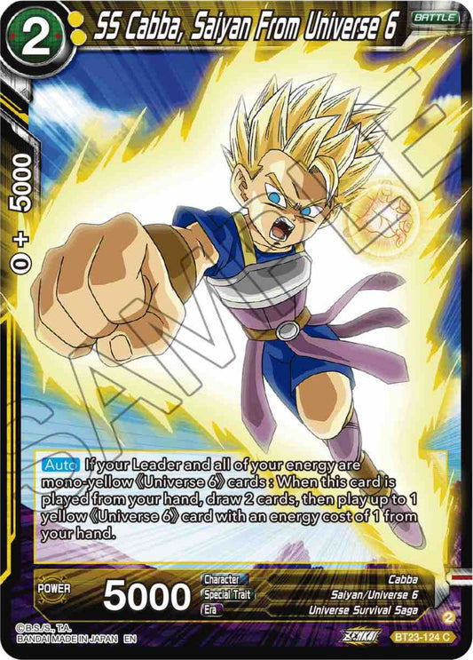 SS Cabba, Saiyan From Universe 6 - BT23-124 (Normal) Near Mint_Normal