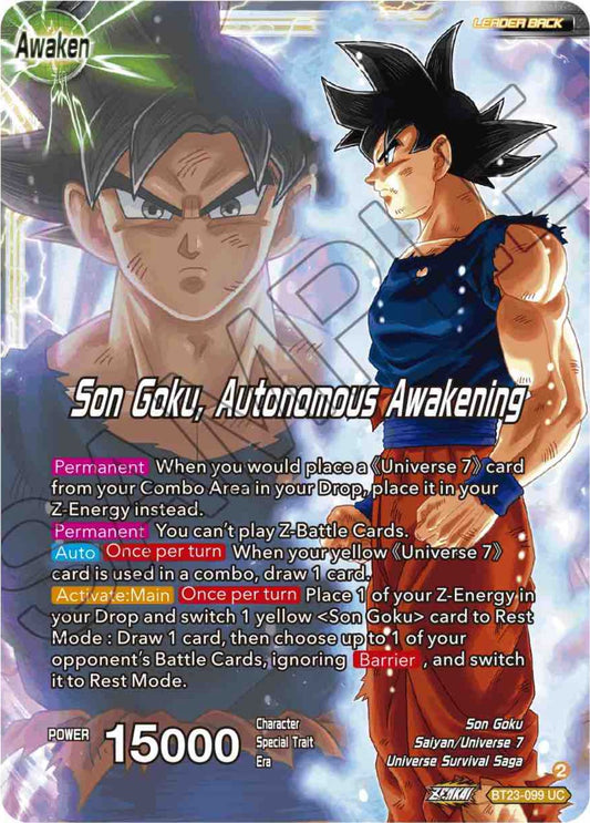 SSB Son Goku // Son Goku, Autonomous Awakening - BT23-099 (Normal) Near Mint_Normal