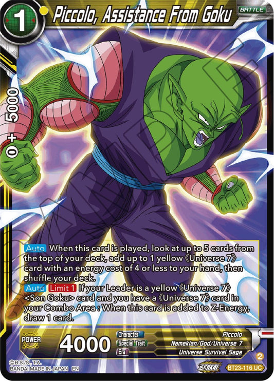 Piccolo, Assistance From Goku - BT23-116 (Foil) Near Mint_Foil
