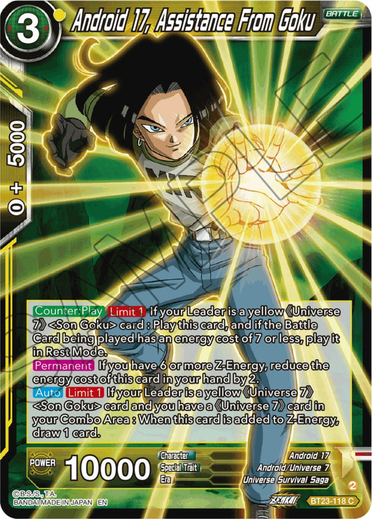 Android 17, Assistance From Goku - BT23-118 (Foil) Near Mint_Foil