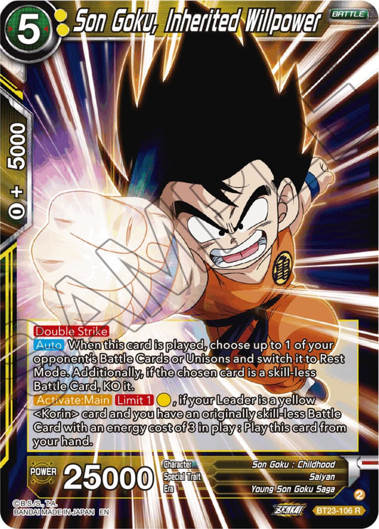 Son Goku, Inherited Willpower - BT23-106 (Normal) Near Mint_Normal