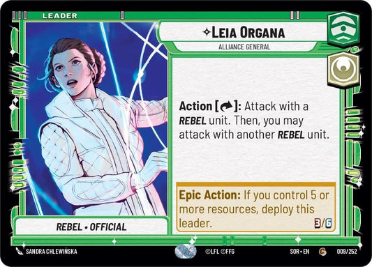 Leia Organa - Alliance General - 009/252 (Normal) Near Mint_Normal