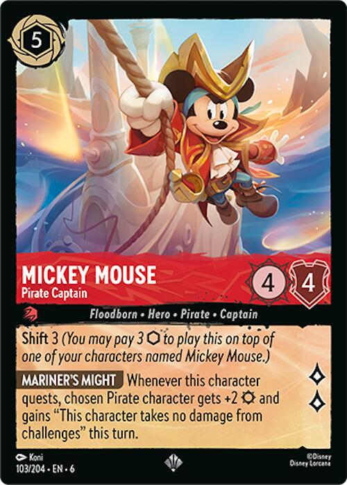 Mickey Mouse - Pirate Captain - 6 (Normal) Near Mint_Non-Foil