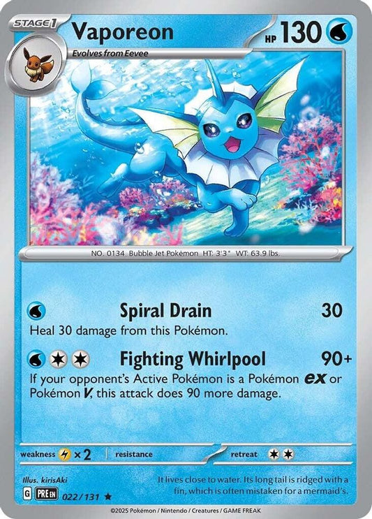 Vaporeon - 022/131 (Reverse Holo)
