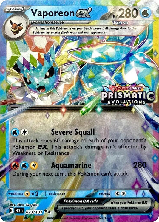 Vaporeon ex - 023/131 (Prismatic Evolutions Stamp) - 023/131