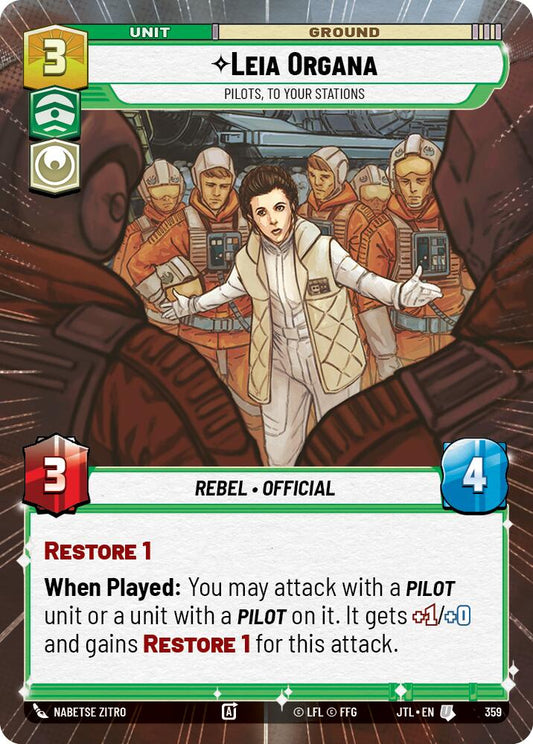 Leia Organa - Pilots, To Your Stations (Hyperspace) - 359 Near Mint_Non-Foil