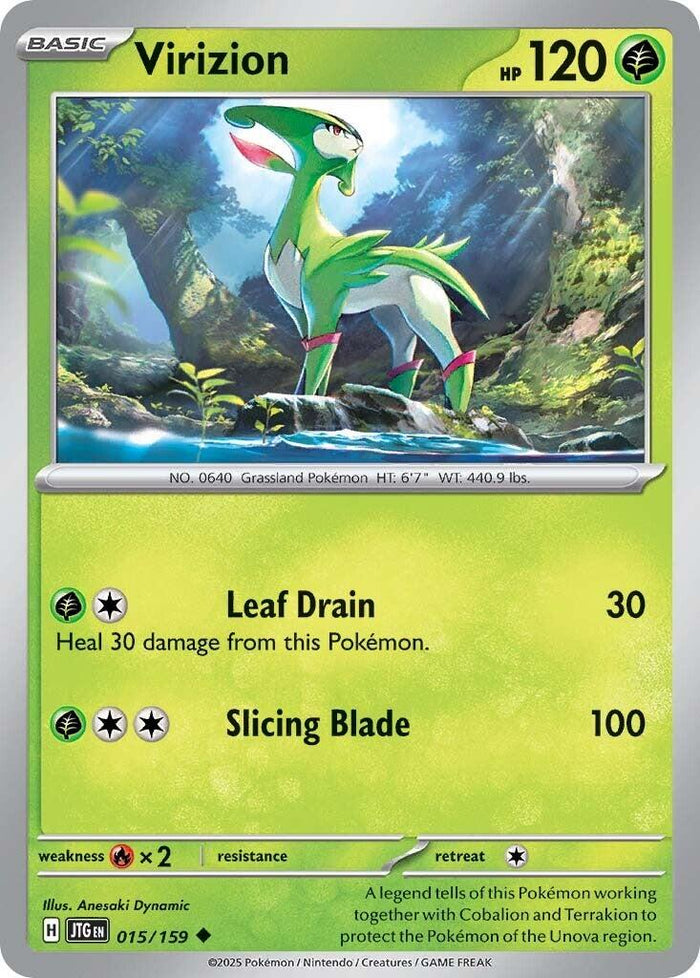 Virizion - 015/159 (Normal) Near Mint_Non-Foil