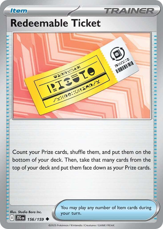 Redeemable Ticket - 156/159 (Normal) Near Mint_Non-Foil