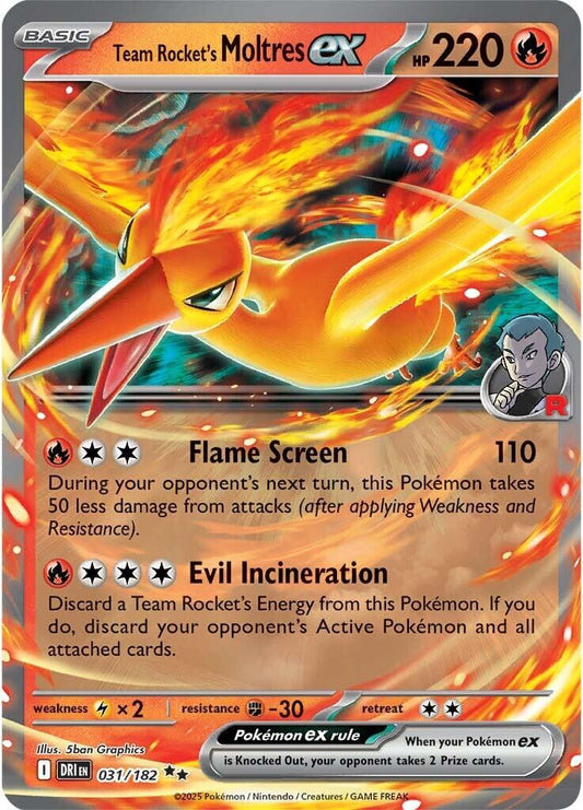 Team Rocket's Moltres ex - 031/182 (Holofoil) Near Mint_Holofoil