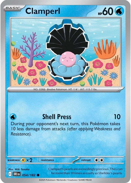 Clamperl - 054/182 (Reverse Holofoil) Near Mint_Reverse Holofoil