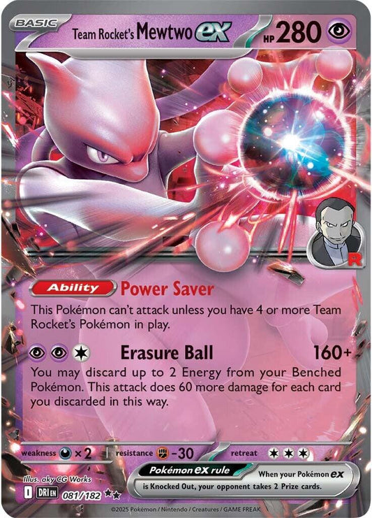 Team Rocket's Mewtwo ex - 081/182 (Holofoil) Near Mint_Holofoil