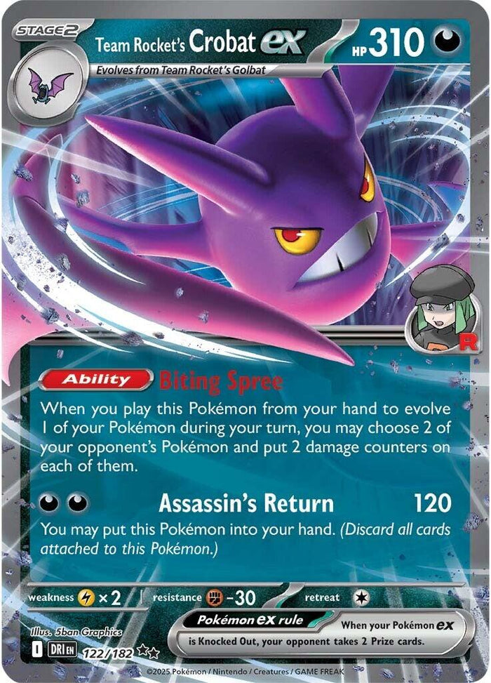 Team Rocket's Crobat ex - 122/182 - 122/182 (Holo)