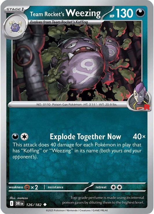 Team Rocket's Weezing - 126/182 (Reverse Holofoil) Near Mint_Reverse Holofoil