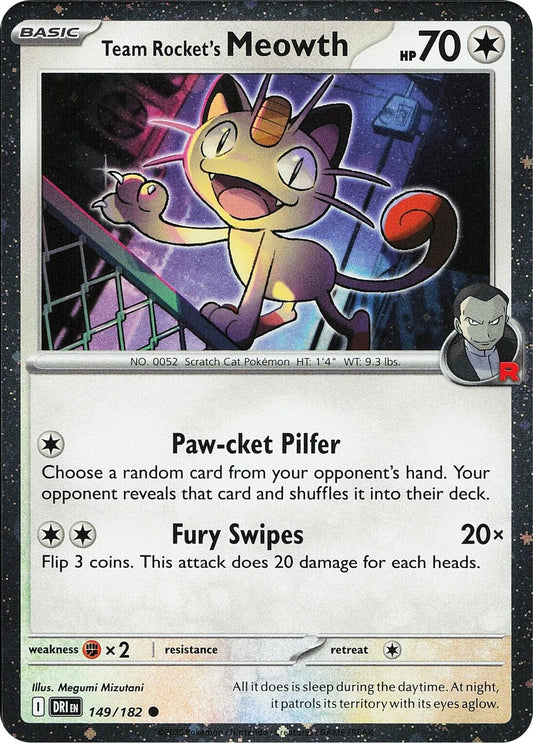 Team Rocket's Meowth (Cosmos Holo) - 149/182 (Holo)