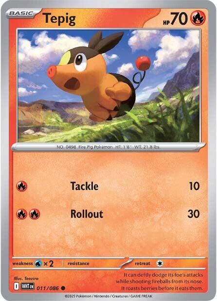 Tepig - 011 (Reverse Holofoil) Near Mint_Reverse Holofoil