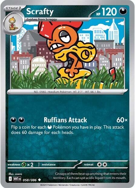 Scrafty - 058 (Reverse Holofoil) Near Mint_Reverse Holofoil