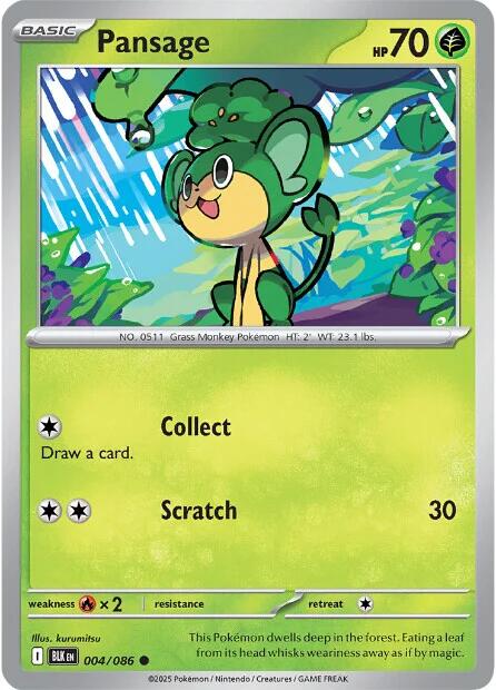 Pansage - 004/086 (Reverse Holofoil) Near Mint_Reverse Holofoil