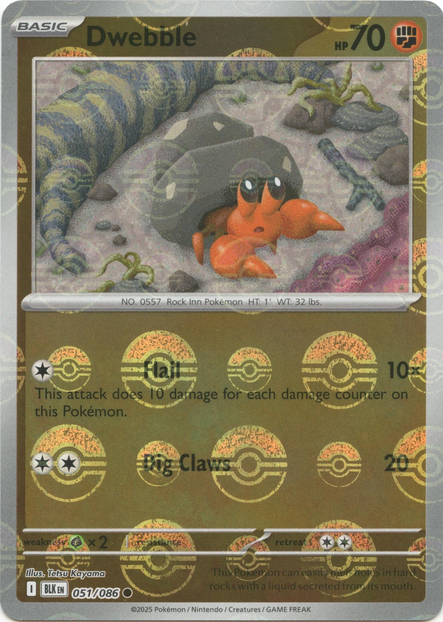 Dwebble (Poke Ball Pattern) - 051/086 (Holo)