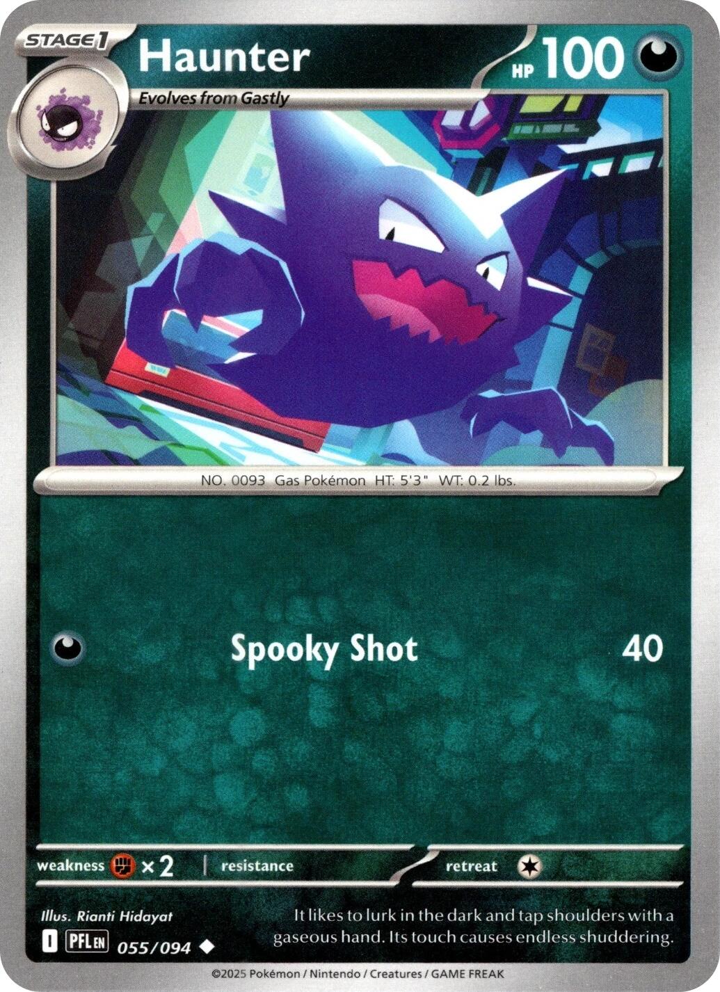 Haunter - 055/094 (Reverse Holo) - Phantasmal Flames Pokémon card