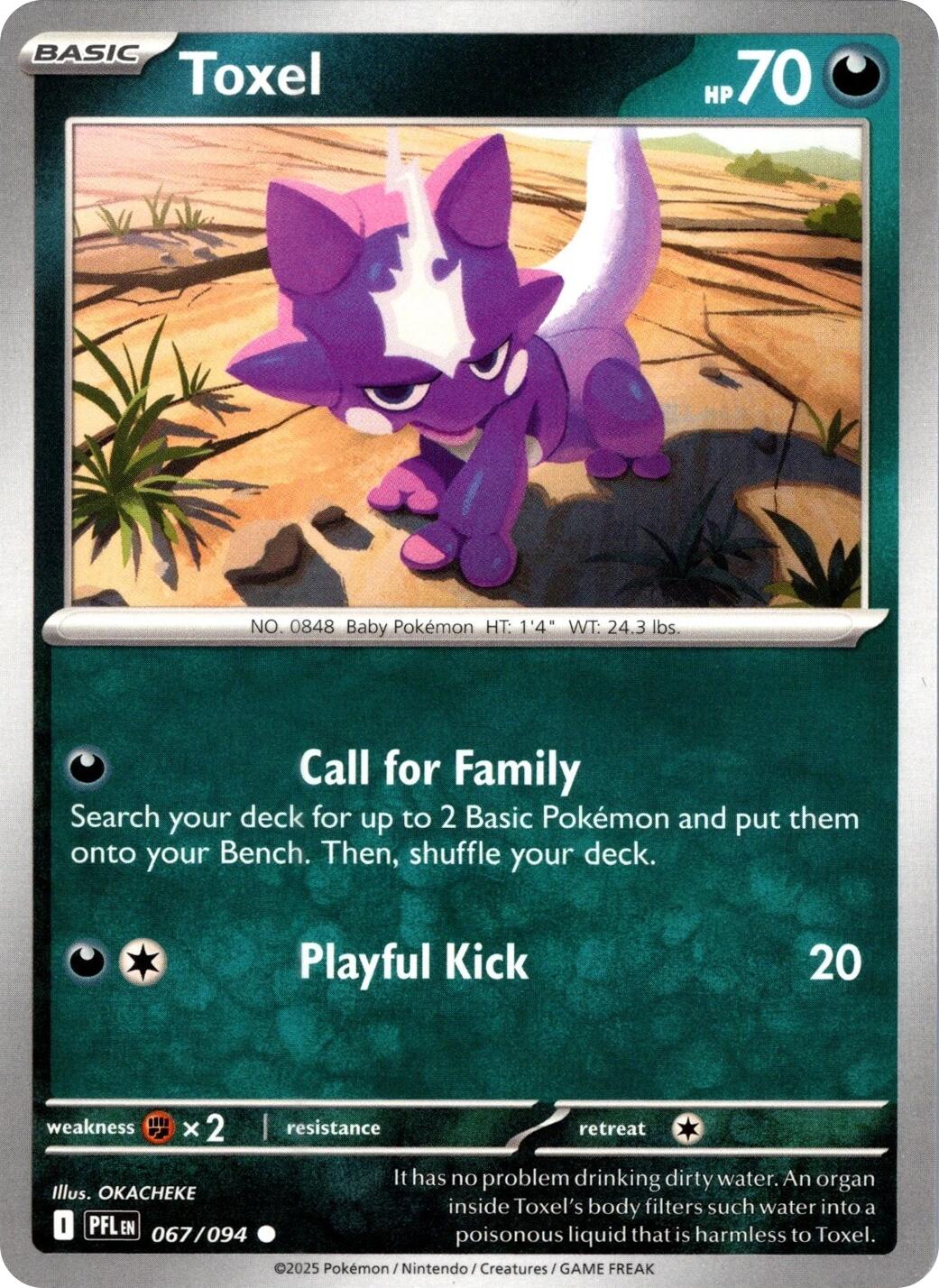Toxel - 067/094 (Reverse Holo) - Phantasmal Flames Pokémon card