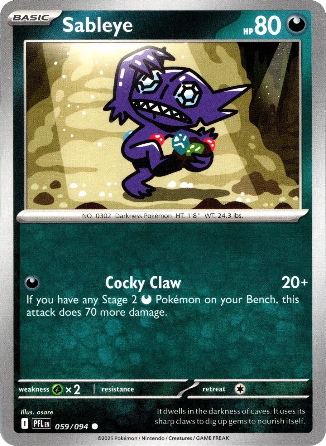 Sableye - 059/094 - Phantasmal Flames Pokémon card