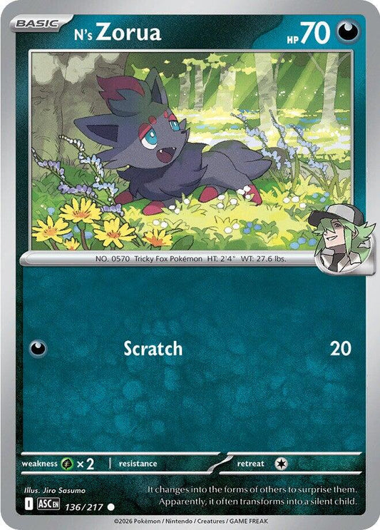 N's Zorua - 136/217 (Reverse Holo)