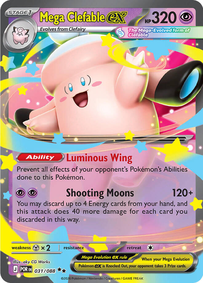 Mega Clefable ex - 031/088 (Holo)